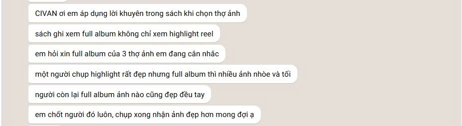 Feedback cô dâu