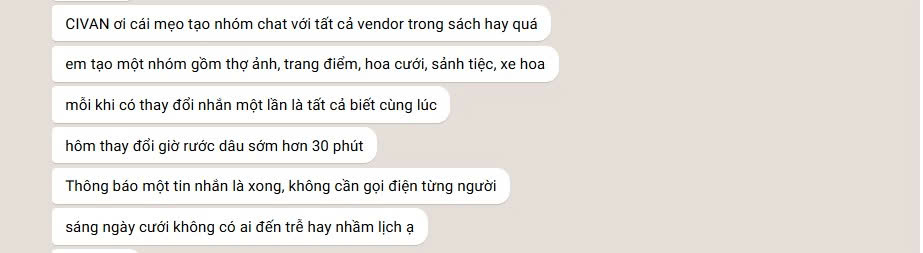 Feedback cô dâu CIVAN BRIDAL