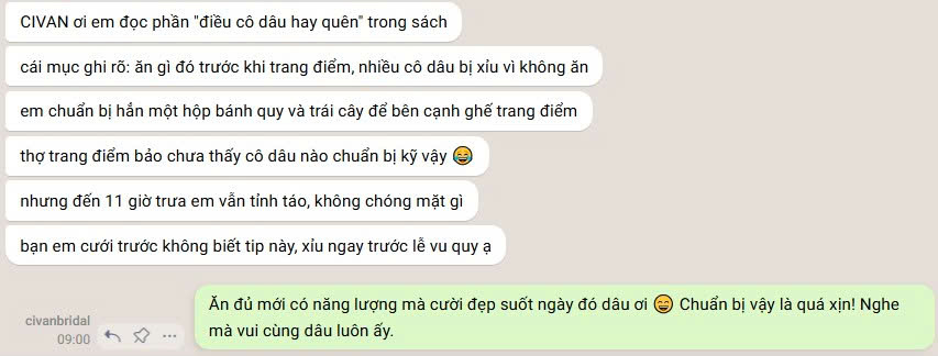 Feedback cô dâu