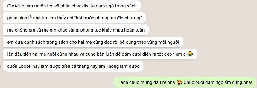 Feedback cô dâu
