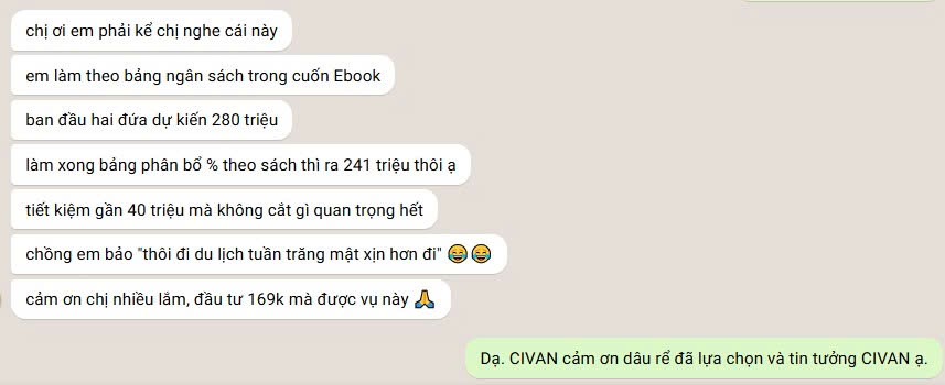 Feedback cô dâu CIVAN BRIDAL