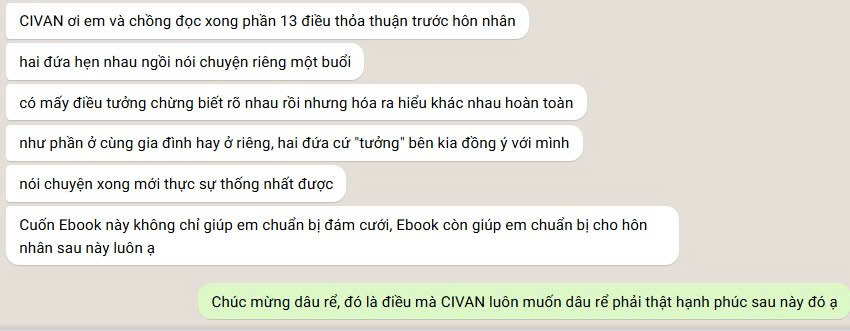 Feedback cô dâu