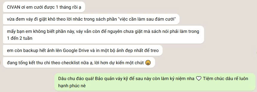 Feedback cô dâu