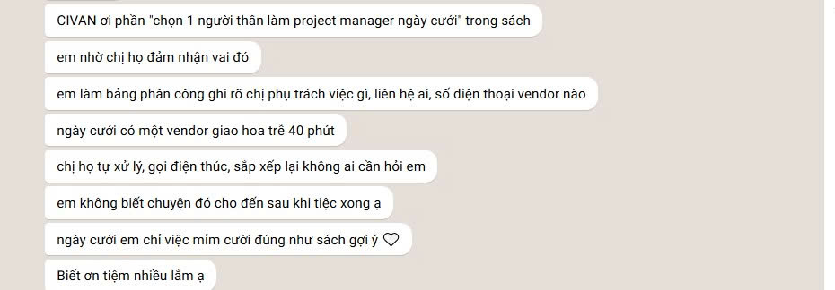 Feedback cô dâu Thanh Hằng