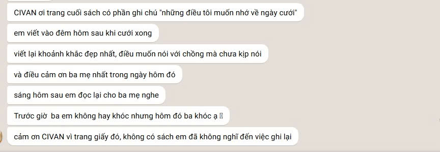 Feedback cô dâu