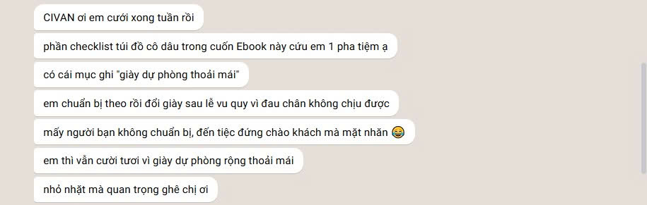 Feedback cô dâu CIVAN BRIDAL